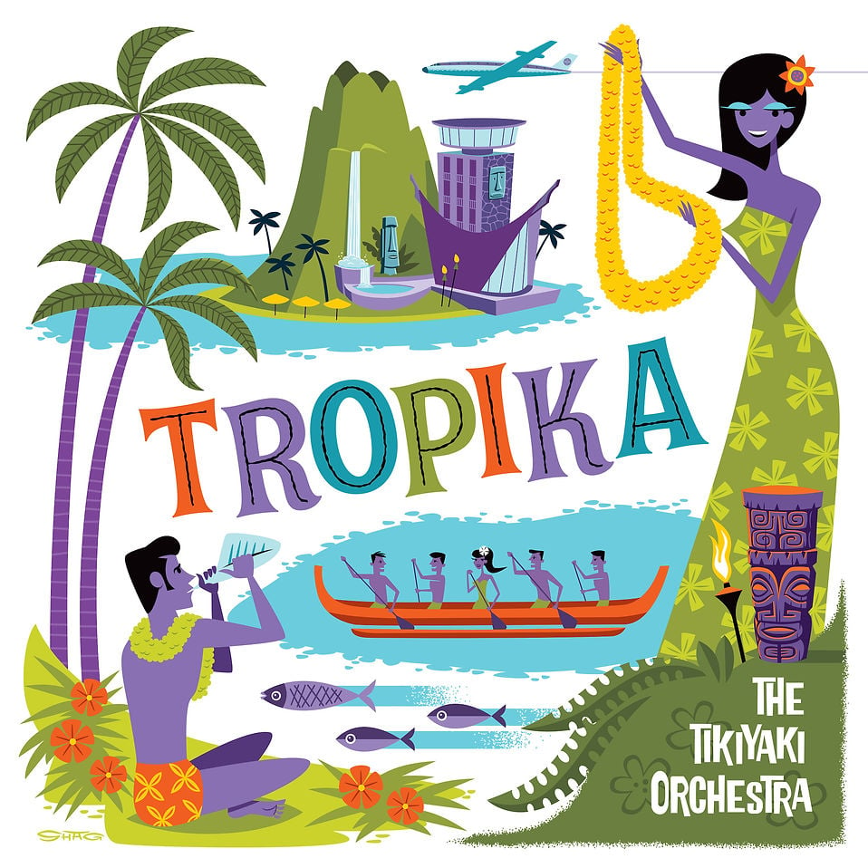 Image of Tikiyaki Orchestra "Tropika" Translucent Orange Vinyl Lp