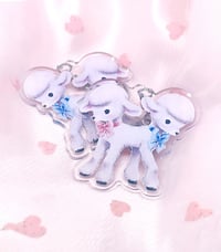 Image 1 of LAST CHANCE ♡ Lamb Conjoined Twins 2.5" Acrylic Charm Keychain