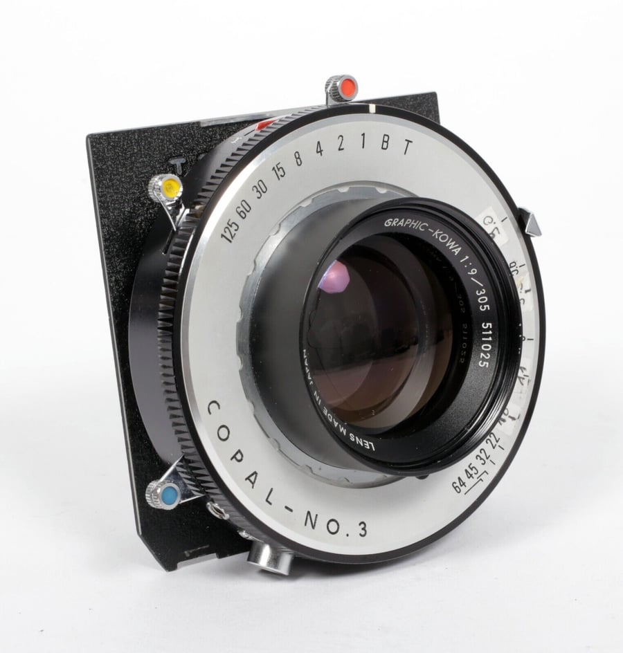 Image of Graphic Kowa 305mm F9 Lens in Copal #3 Shutter (covers 11X14 and more) #025