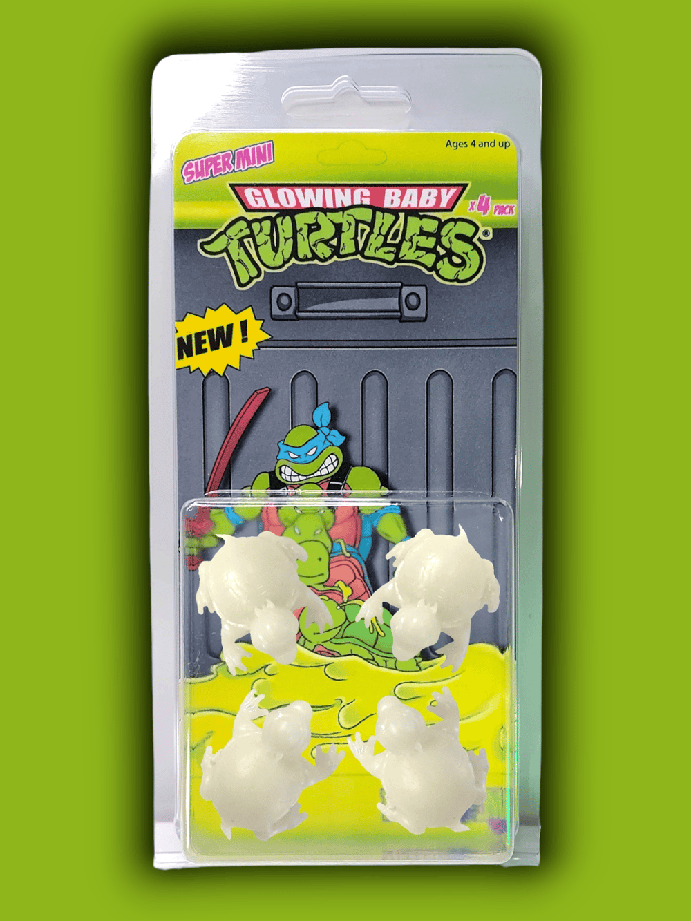 Mini Glowing Baby Turtles 4 Pack