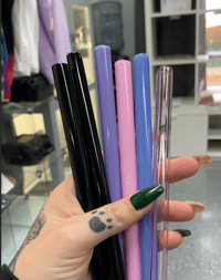 Solid Color 7" Glass Straw
