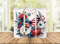 20oz American Butterfly Tumbler 1