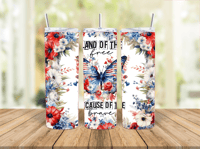 20oz Land of the Free Butterfly Tumbler