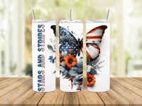 20oz Stars and Stripes Butterfly Tumbler