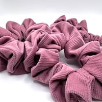 Image 1 of Pink Ribbed Velvet Scrunchie