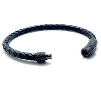 Image 2 of Mens leather bracelets with snap on clasp