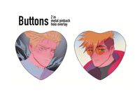 Image of trigun knives vash 2in heart buttons