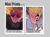 Image of trigun mini prints and photo cards