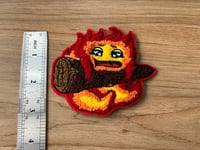 Fuzzy fire heart patch 
