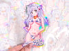 2% Milk Très Leches Anime Girls 4" Holographic Sticker