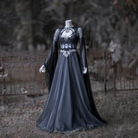 Image 1 of Alkemia moon silver dress wedding gothic prom witchy pagan elven black