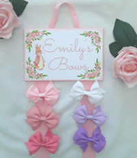 Personalised bow holder,Flopsy bunny bow holder,Personalised Flopsy clip holder