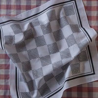Image 3 of Checkerboard Hankie Draughts board game printed handkerchief