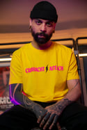 CUMHACHT AITEACH T-shirt (Golden Yellow, pink and black print)