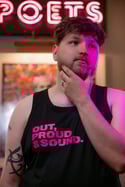 OUT, PROUD & SOUND Tank top (Black)