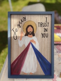 'Divine Mercy Jesus' Wooden Sign