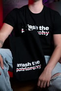 SMASH THE PATRIARCHY Tote bag (Black, with white and red print)