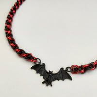 Image 3 of Double Spiral Chainmaille + Bat Necklace