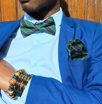 Image 1 of SILK BOW TIE & POCKET SQUARE SET 