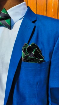 Image 4 of SILK BOW TIE & POCKET SQUARE SET 