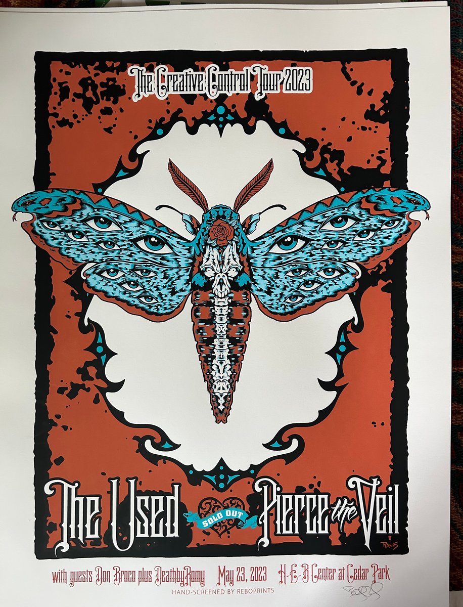 The Used & Pierce The Veil, Creative Control Tour 2023 poster Billy
