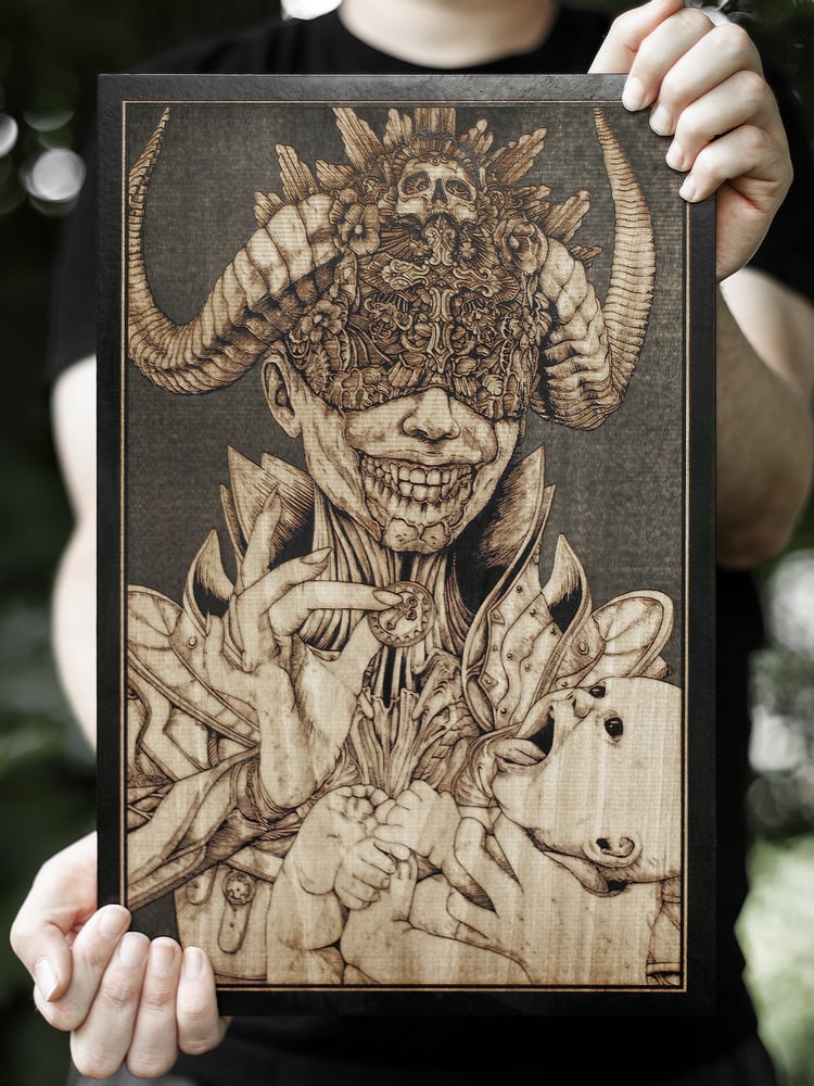 Image of Mother of Avarice XL Maple Engraving