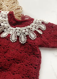 Image 2 of Newborn bodysuit for photo shoots | burgundy |  Favianna