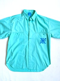 Image of cooling everywhere button up in blue 