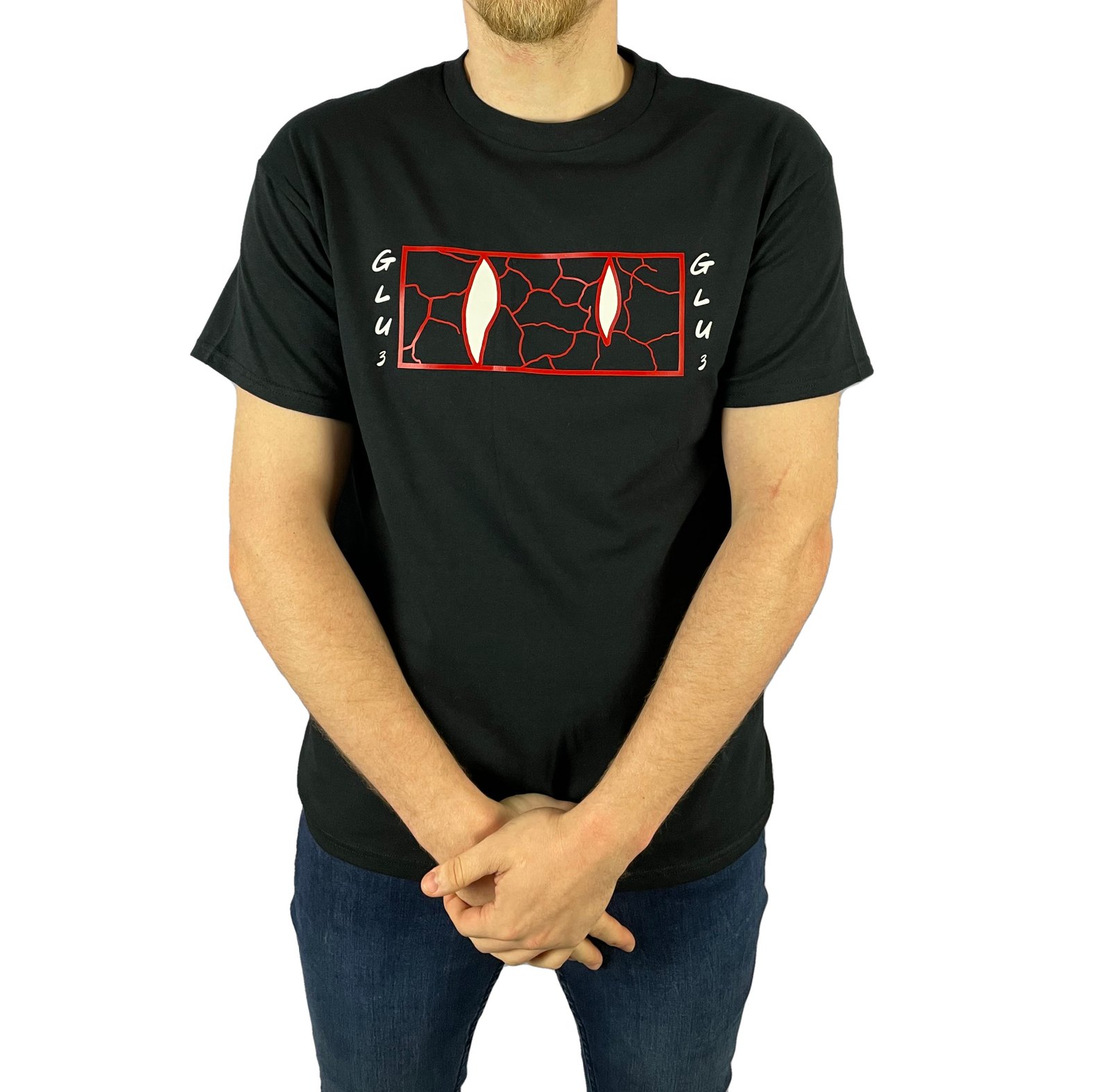 Shattered 3Y3S Black T-Shirt | GLU3 LLC