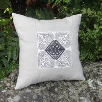 Image 1 of Pā o te Hā 'Rima' cushion in Natural linen