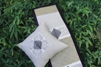 Image 3 of Pā o te Hā 'Rima' cushion in Natural linen