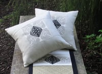 Image 2 of Pā o te Hā 'Rima' cushion in Natural linen
