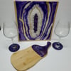 Amethyst Blast Geode Wine Box Set