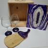 Amethyst Blast Geode Wine Box Set