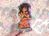 Chocolate Milk Très Leches Anime Girls 4" Holographic Sticker