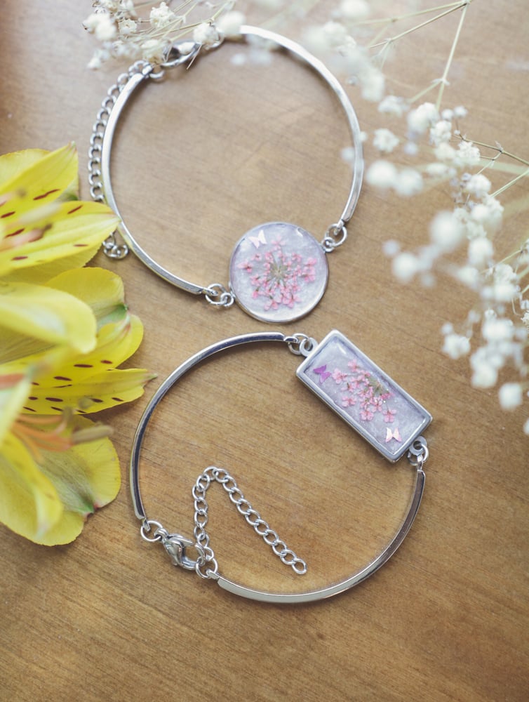 Image of Floral Butterfly Sterling Silver Bracelet