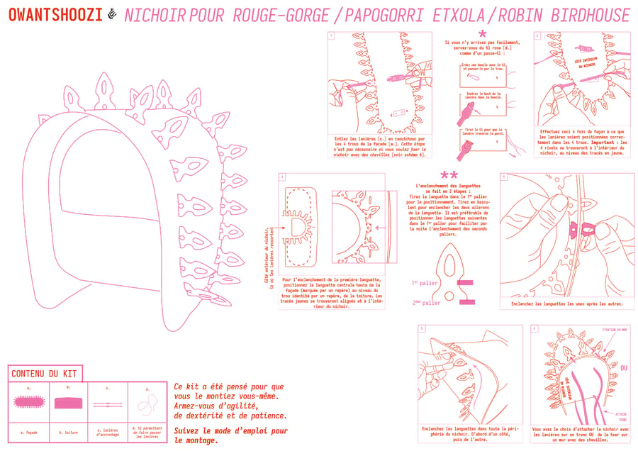 Image of Nichoir Rouge - Gorge (kit à monter soi-même)
