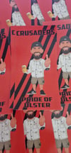 Pack of 25 10x5cm Crusaders Pride of Ulster Football/Ultras Stickers.