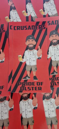 Image 2 of Pack of 25 10x5cm Crusaders Pride of Ulster Football/Ultras Stickers.