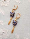 Egyptian Revival Cat Earrings, Pierced or Clip On