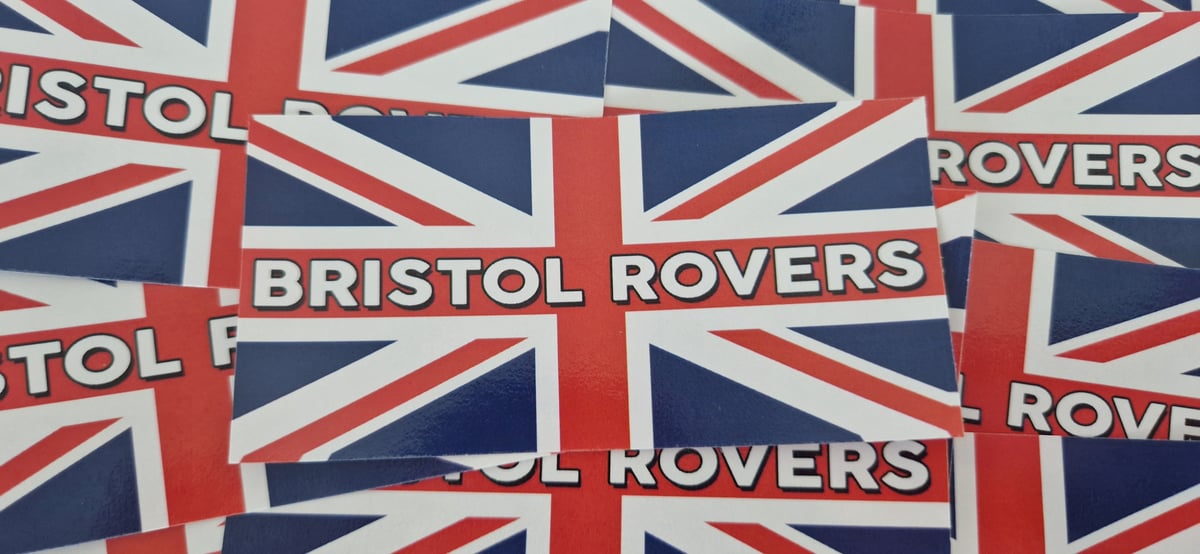 Pack of 25 10x5cm Bristol Rover British Football/Ultras Stickers.