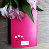 Lot carnet femme fleurs de cerisiers format A6 + marque-page femme oiseaux format 5,5 x 17,3 cm