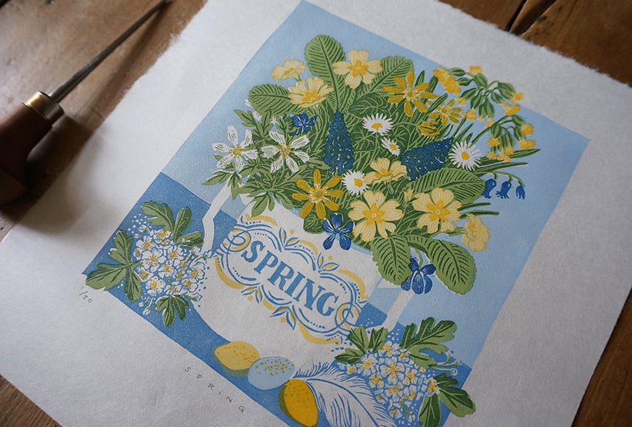 Image of SPRING - 'Seasons' Series - Linocut