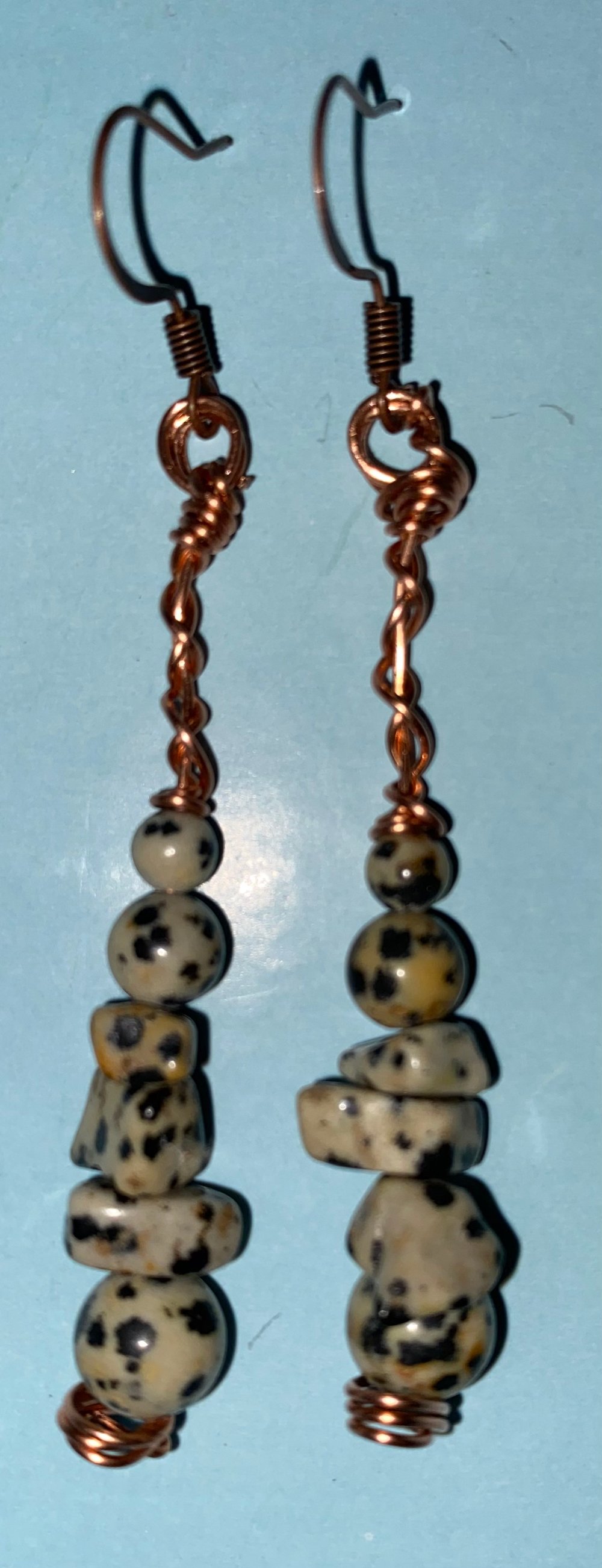 Image of Dalmatian Jasper With Copper Stone Earrings