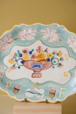 Image of Polychrome Flowers - Romantic Platter