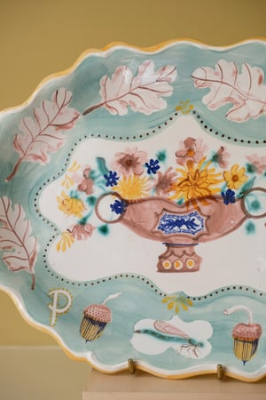 Image of Polychrome Flowers - Romantic Platter