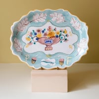 Image 1 of Polychrome Flowers - Romantic Platter