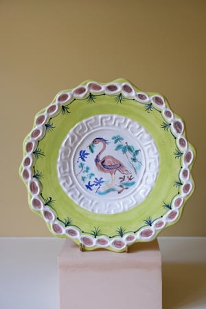 Image of Polychrome Heron - Romantic Plate