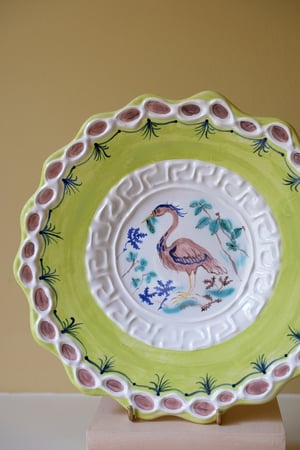 Image of Polychrome Heron - Romantic Plate