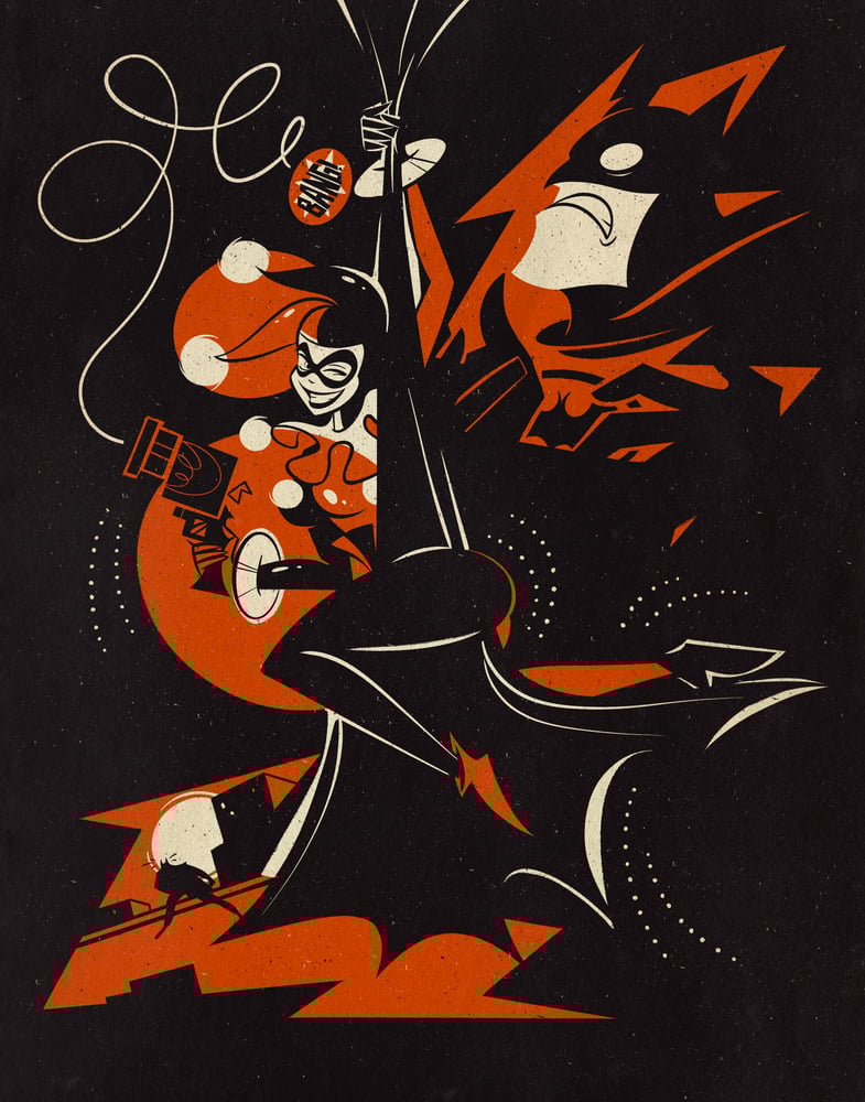 Image of Harley and the Bat // 11 x 14 Print